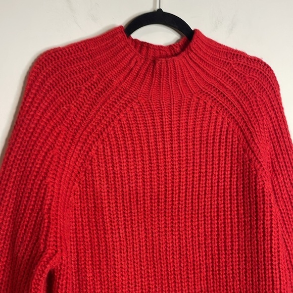 Boden | Isabella Shaker Stitch Sweater Red Wool Alpaca Blend Size Large - Picture 3 of 6